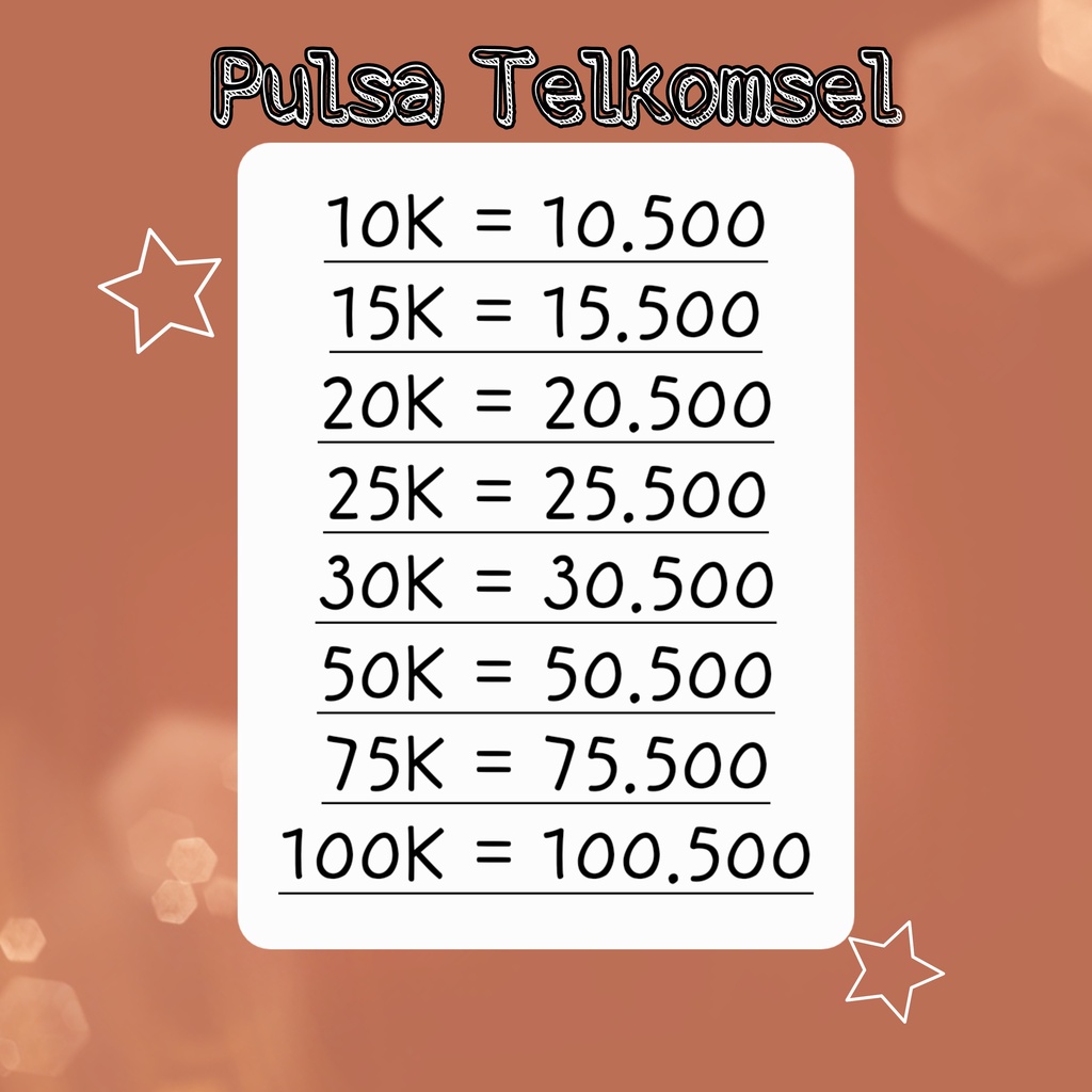 Pulsa telkomsel 50-100K