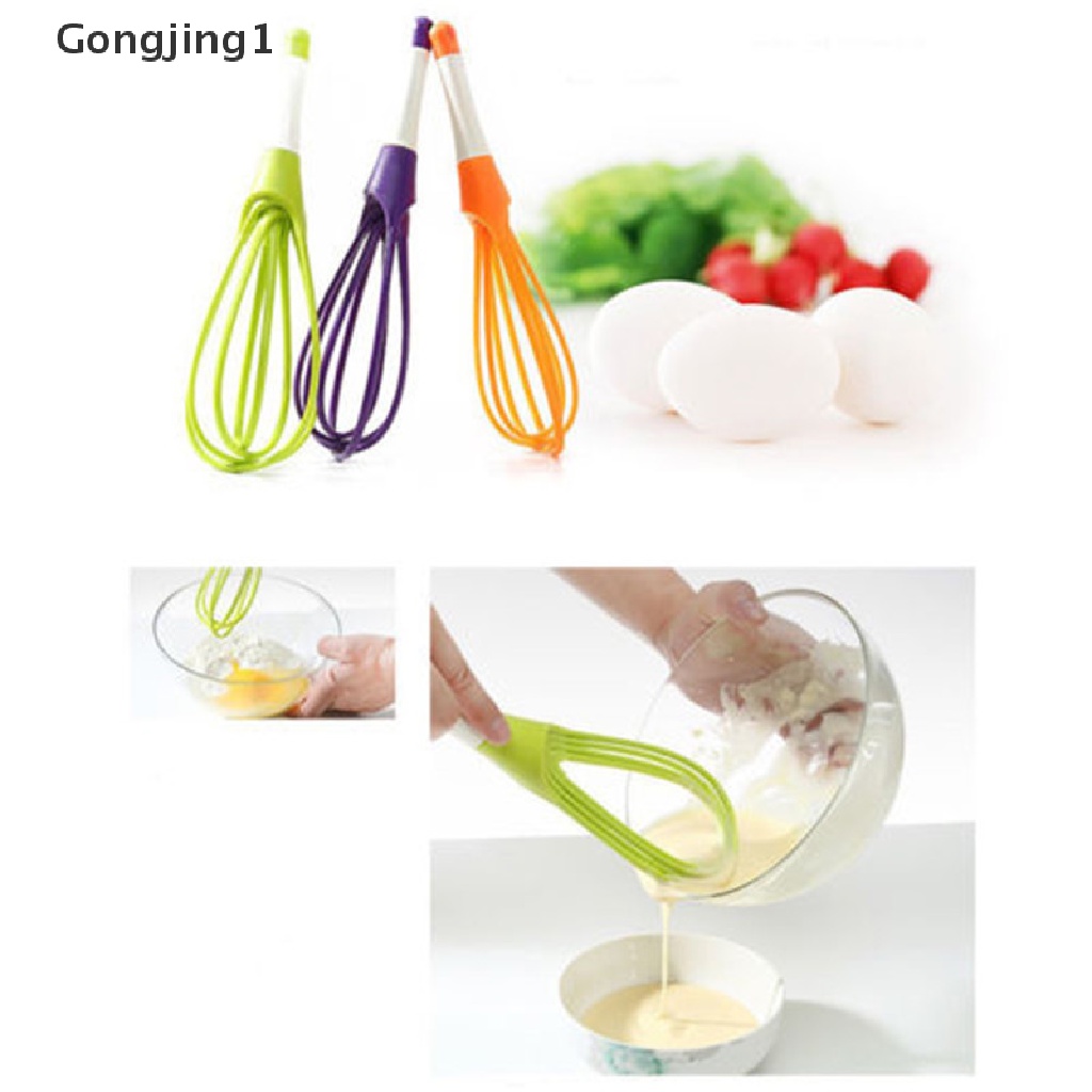 Gongjing1 Alat Pengocok Telur 2 in 1 Bentuk Balon Bahan Silikon