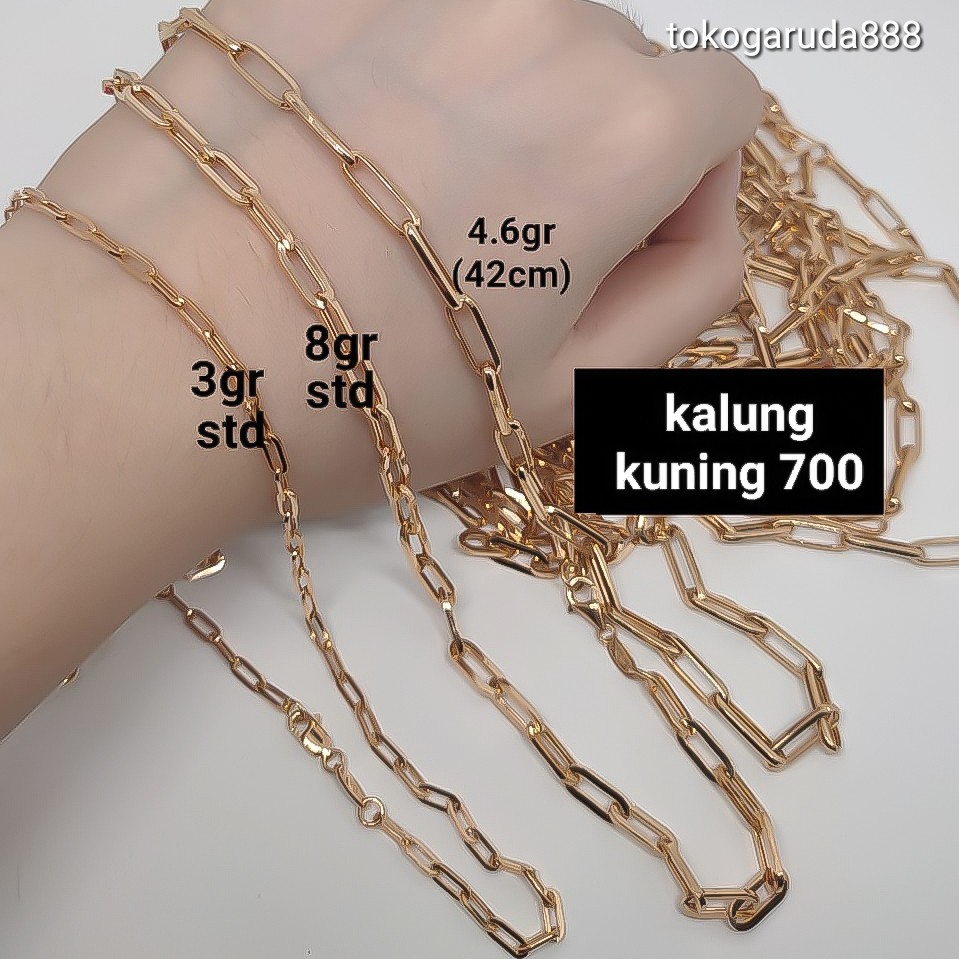 Rantai kalung gelang anak dan dewasa emas asli kadar 700 70% segiempat 2 3 4 5 gr catena nori korea cowok pria cewek