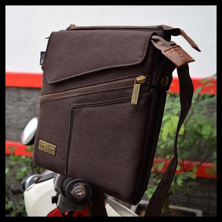 PROMO Tas Slempang Cowok Tas Kerja Pria Tas Branded Pria Tas Gadget Murah - Cokelat