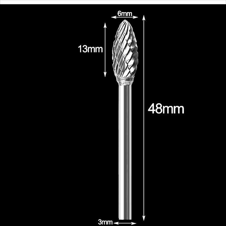 FatihShop JIGONG Mata Bor Tungsten Carbide Cone Spiral 1/8 Inch 10 PCS