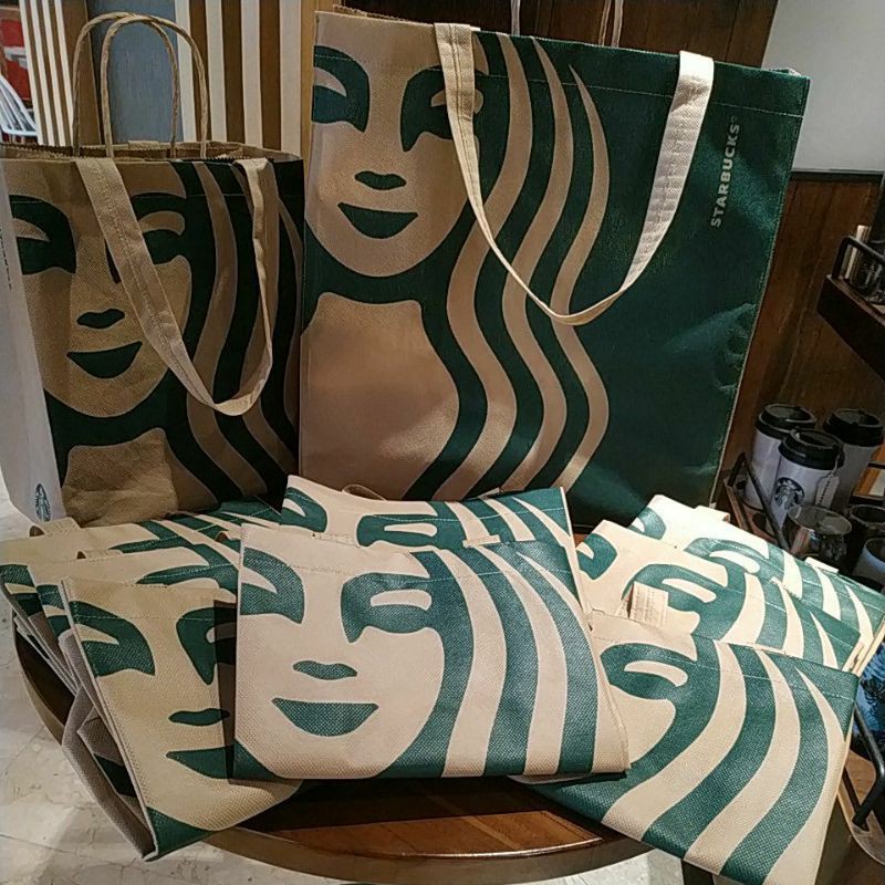 Tas Starbucks / Reusable Bag Starbucks Ori / Tas Spunbond