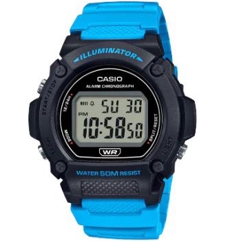 Casio Original W219H-1A / W-219H-1A 2A 8B Jam Tangan Pria Digital Karet Hitam