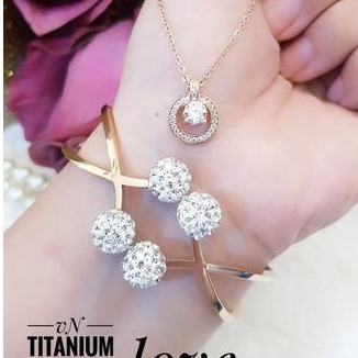 TiTanium set gelang kalung pY76