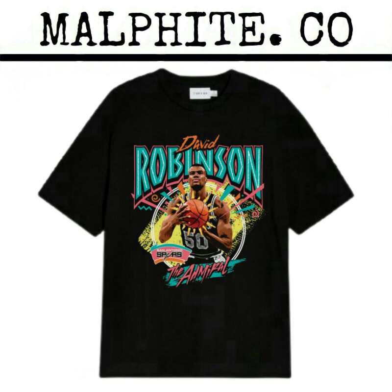 Kaos Baju Tshirt David Robinson The Admiral Tee NBA Player Pemain Basket Merch Vintage Oversize Pria