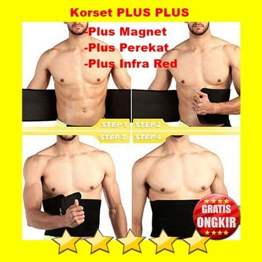 korset - korset pelangsing - korset pelangsing pria - pelangsing perut - Hitam, XL [Murah]
