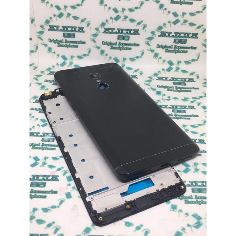 Casing Kesing Hp Xiaomi Redmi Note 4 4x Mediatek Original Backdoor Tutup Belakang + Frame Tulang Lcd