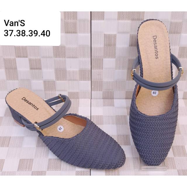 Sandal Heels Desantos Rajut Wanita, realpict, good quality, free box