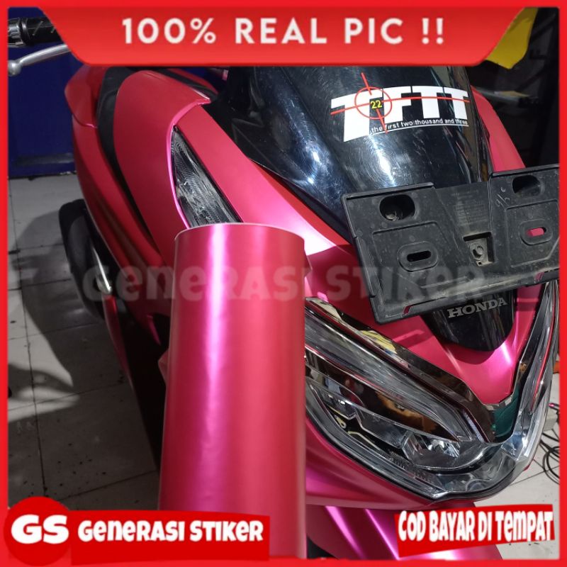 Skotlet Satin Stiker Pink Doff Mettalik Skotlet Motor Pcx