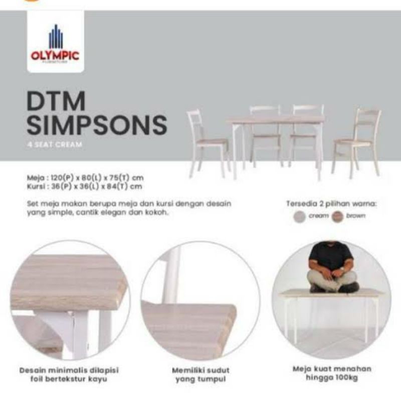 Meja makan OLYMPIC DTM505P-A