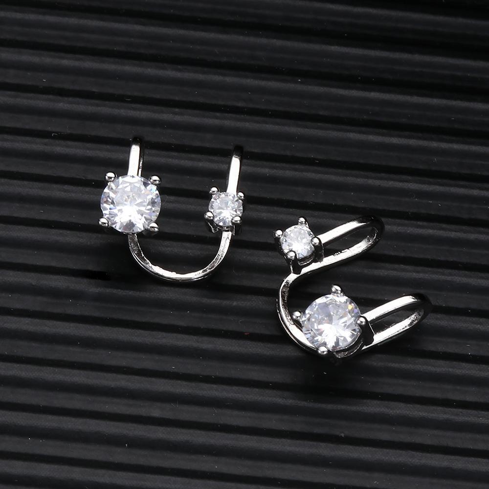 Nanas Zirkon Telinga Manset Pesta Baru Wanita Pria Non Piercing Earrings