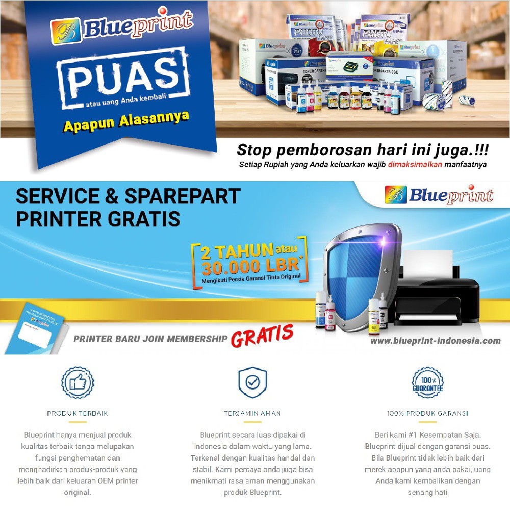 Blueprint Inkjet Paper A4 120 gsm Kertas Transfer Sublimasi