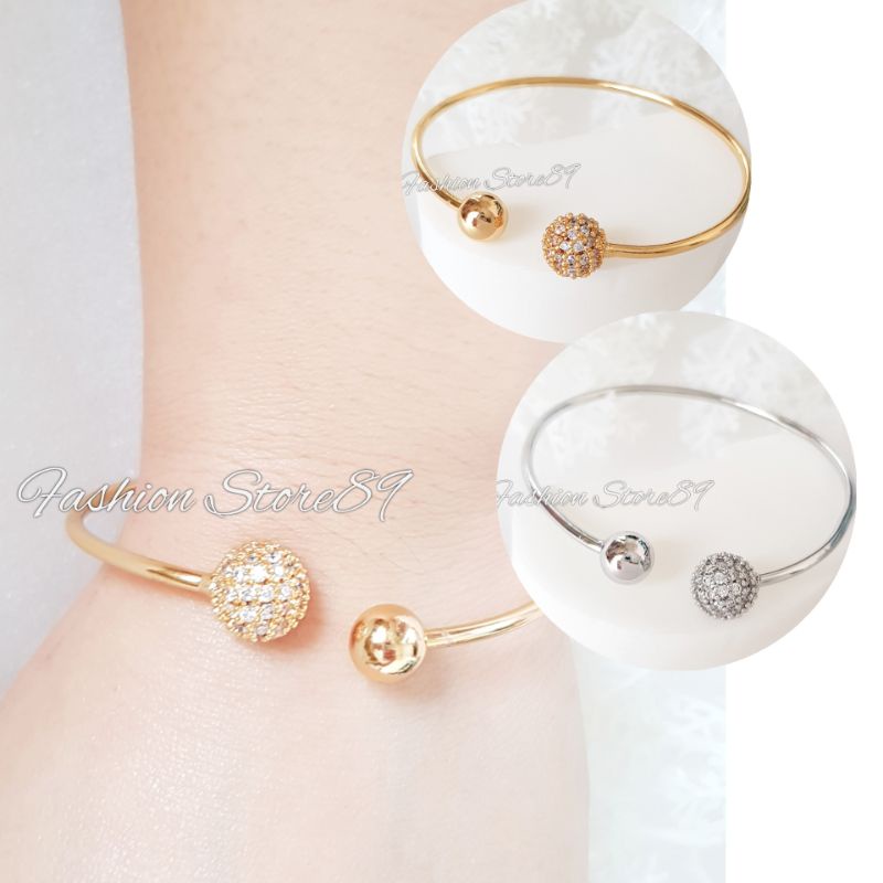 Gelang Flexible Bola Kristal Xuping Perhiasan Lapis emas 18k impor Gold Silver Xuping Yaxiya impor