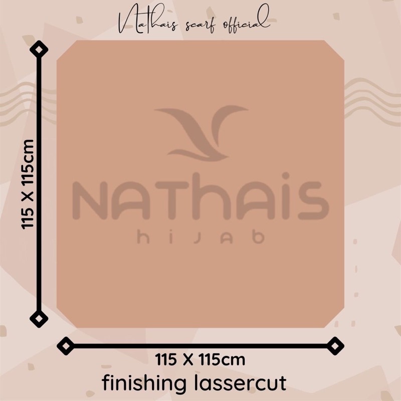 Hijab Segiempat Pollycotton Jilbab Square Hijab motif Laser cut Voal Kerudung Umama Original nathais-1