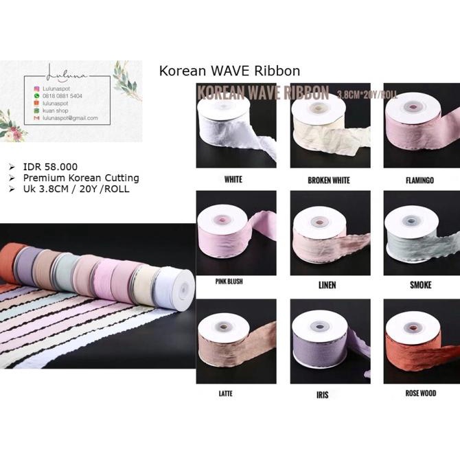 

Premium Product!!! Korean Wave Ribbon/Pita Bunga/Pita Kado/Pita Decor/Pita Dekor - Paling Dicari