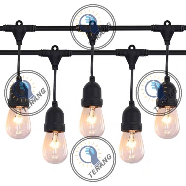  Kabel  Fitting  Gantung  Pattio Fitting  Lampu  Outdoor  E27 10m 