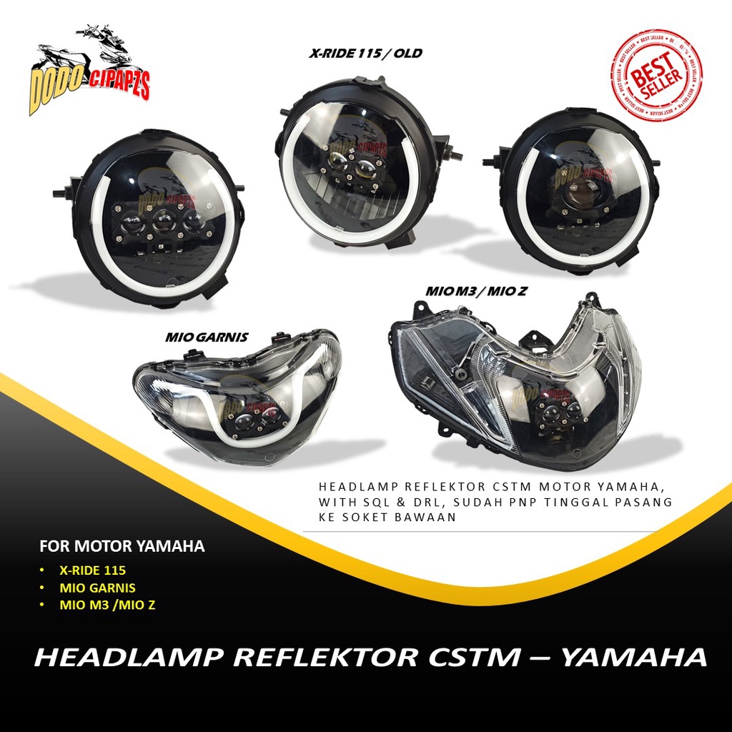 Jual LAMPU HEADLAMP REFLEKTOR MODEL CSTM / LAMPU REFLEKTOR MOTOR CSTM