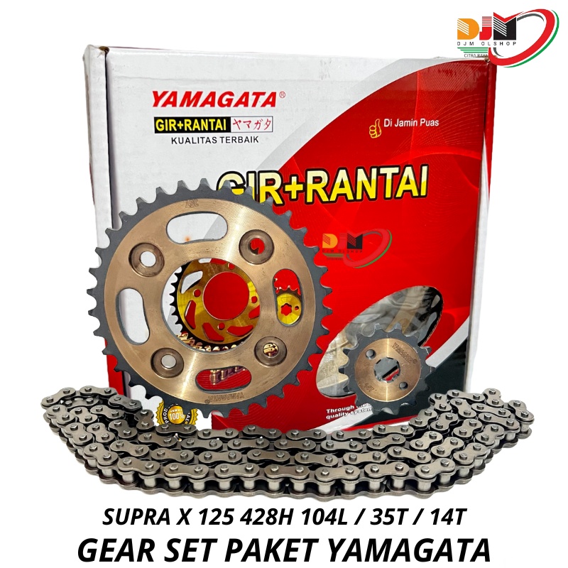 Gear Set Paket SUPRA X125 KPH 420H 35T 14T Original Yamagata