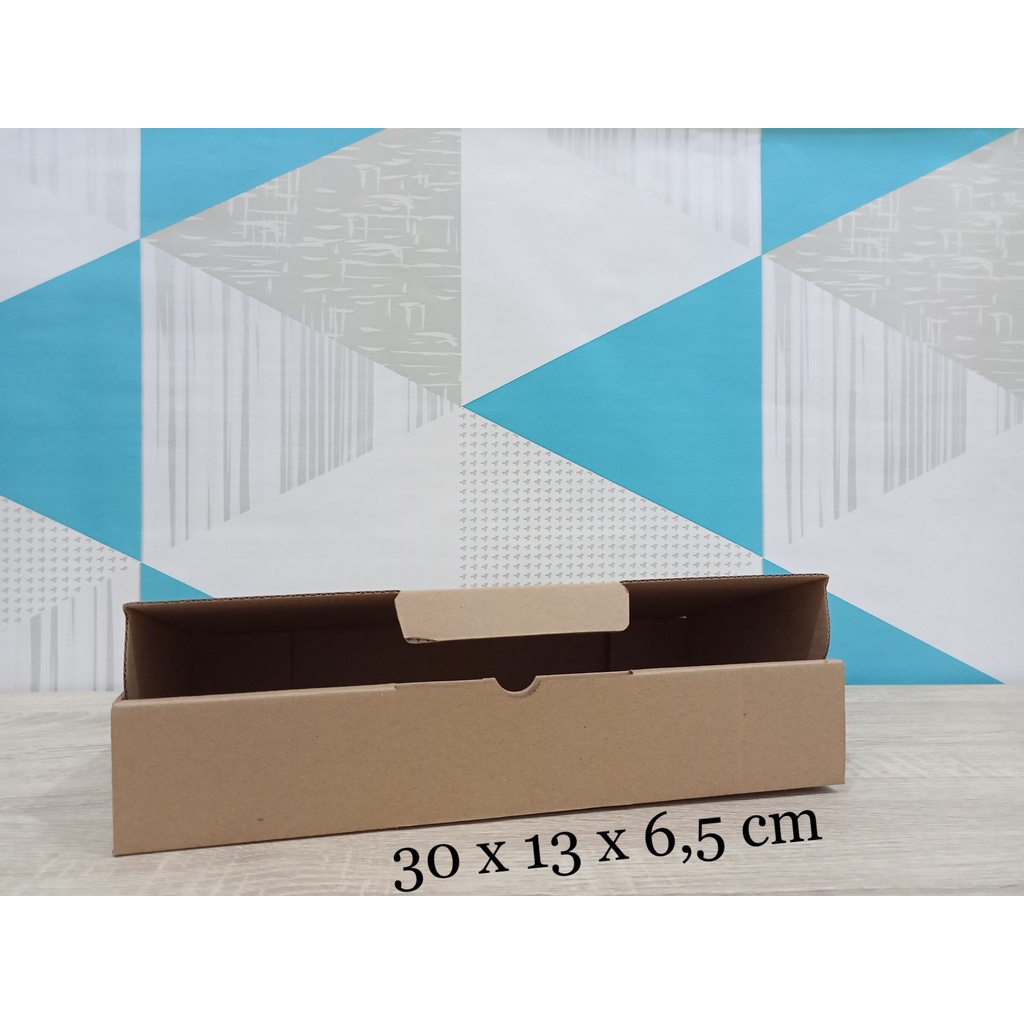 

Kardus 30 x 13 x 6,5 cm....Die Cut kotak aksesoris dll