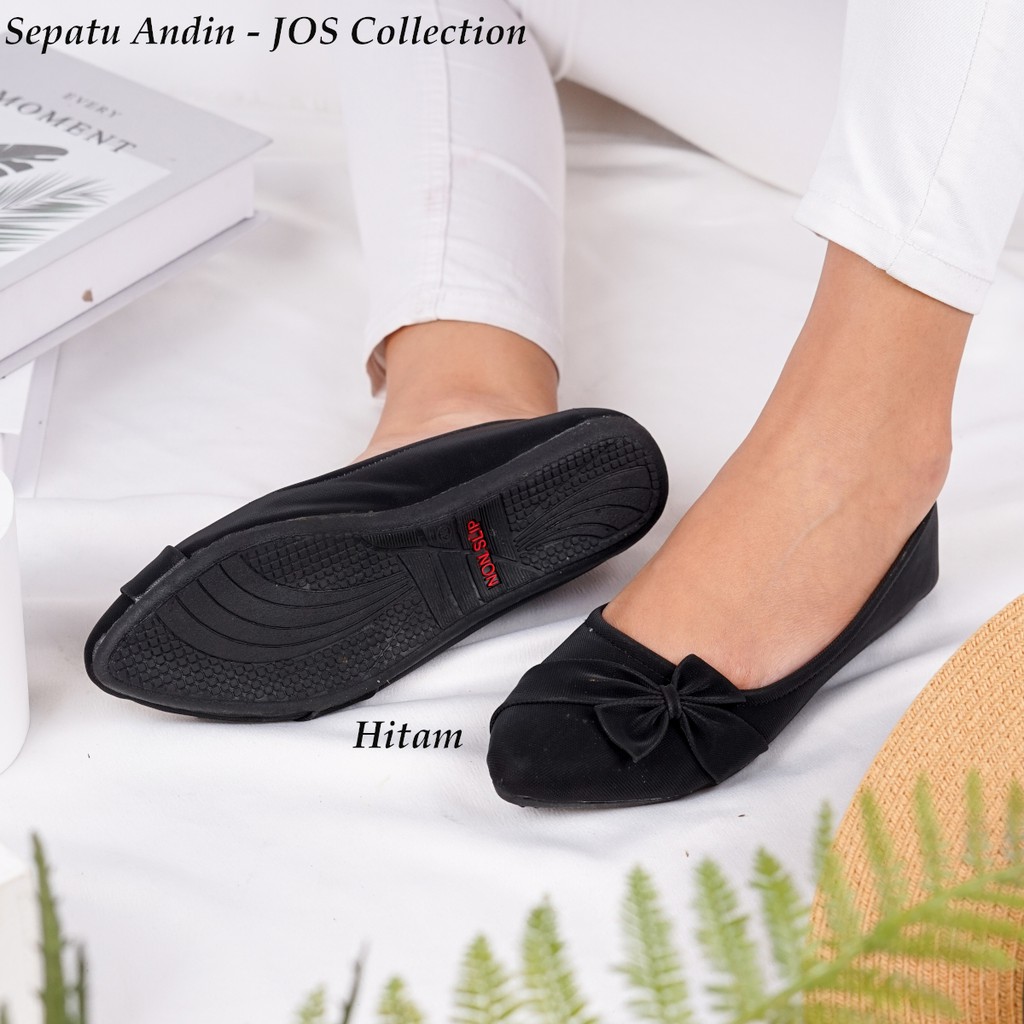 Flat Shoes Wanita - Sepatu Andin Balet Wanita Motif Pita by JOS Collection