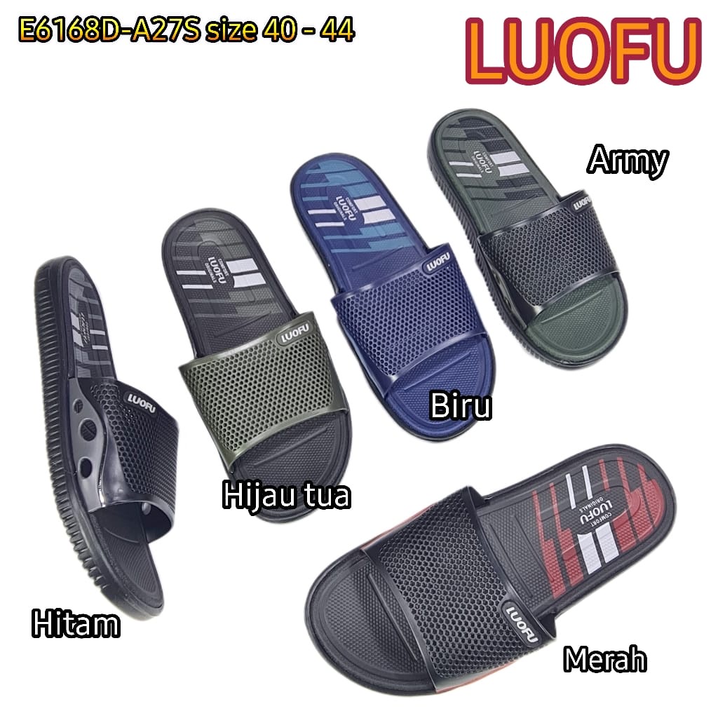 LUOFU ORIGINAL sandal karet empuk murah pria sendal cowok kokop import E6168D-A27S