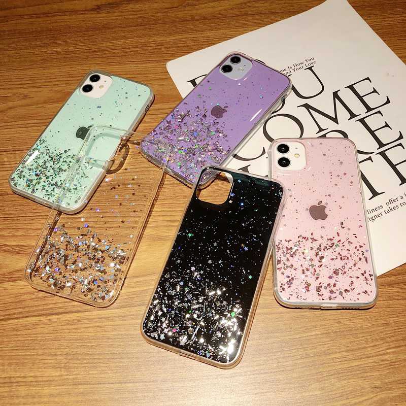 Shiny Soft Case iPhone 12 13 Pro Max Casing OPPO A74 6 C11 2021 C20 C21 C20A makeup make up mirror case girl