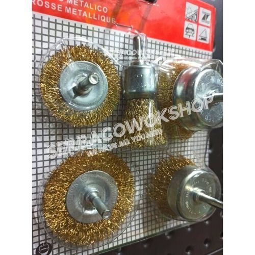 Mata Bor Sikat Kawat Mangkok Set 5 Pcs SIkat Bor Wire Brush Bor Pembersih karat Kotoran Termurah