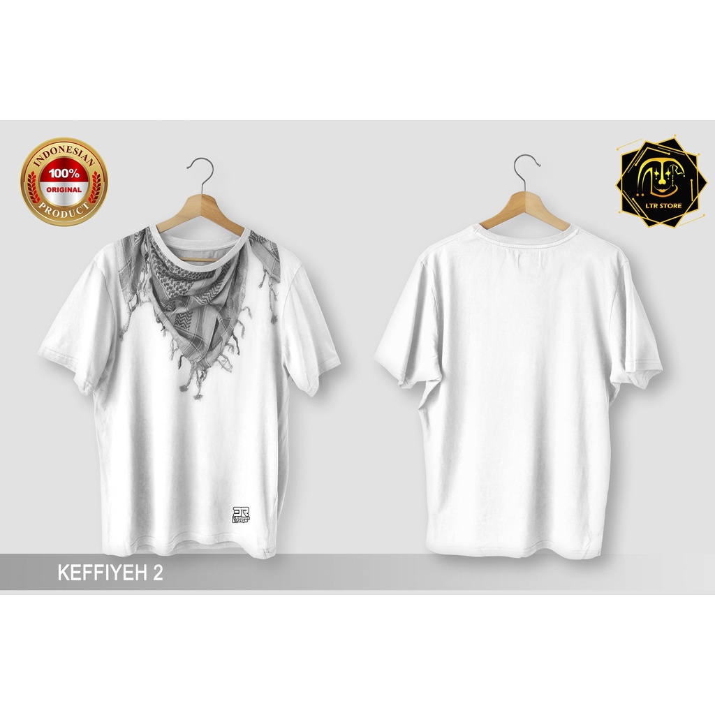 [ BAYAR DI TEMPAT ] BAJU PRINTING GAMBAR KEFFIYEH 2 - KAOS DISTRO ORIGINAL PENUTUP KEPALA KHAS TIMUR