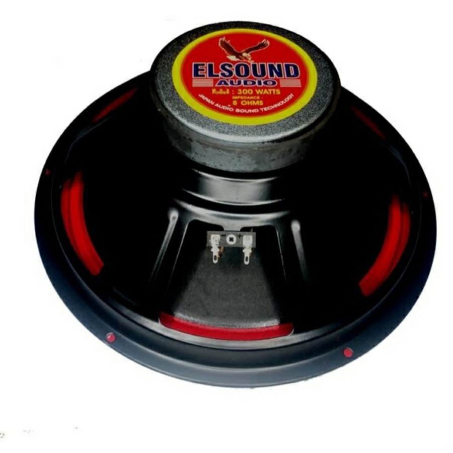 SPEAKER ELSOUND 12 INCH FULL RANGE HITAM DAN MERAH ORIGINAL