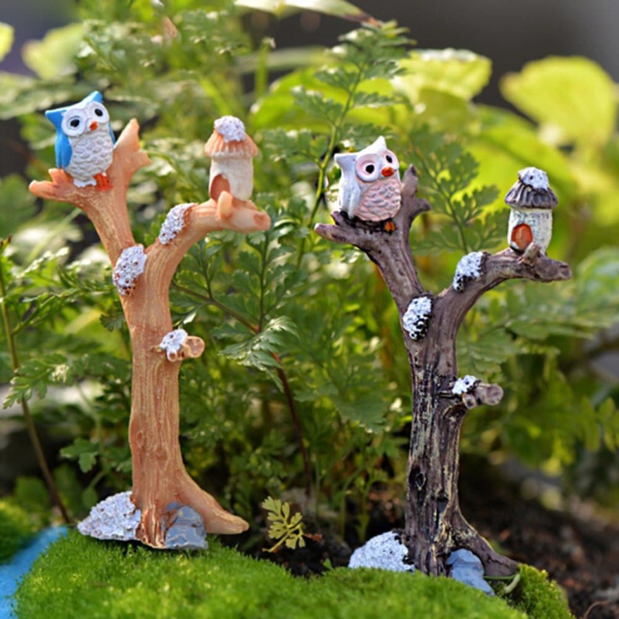 Miniatures - Terrariums - Fairy Garden - Owl Tree Branches