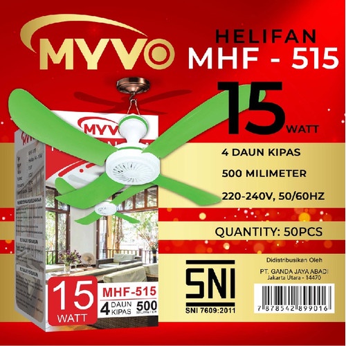 Kipas Gantung Myvo 15 Watt Kipas Baling Myvo 15W MHF 515 SNI Helifan