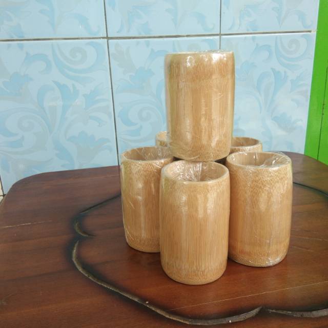 Cangkir bambu  natural gelas  bambu  Shopee Indonesia