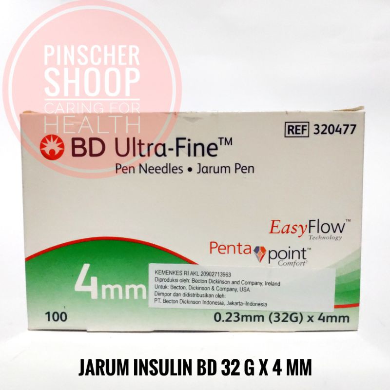 Jarum Insulin BD Microfine 32 G Hijau 0,23 x 4 mm