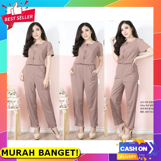 Joanne Fashion | Jumpsuit Katun Bunga Import Premium | Jumpsuit Wanita Panjang - 1972 [Jamsuit Bcl M