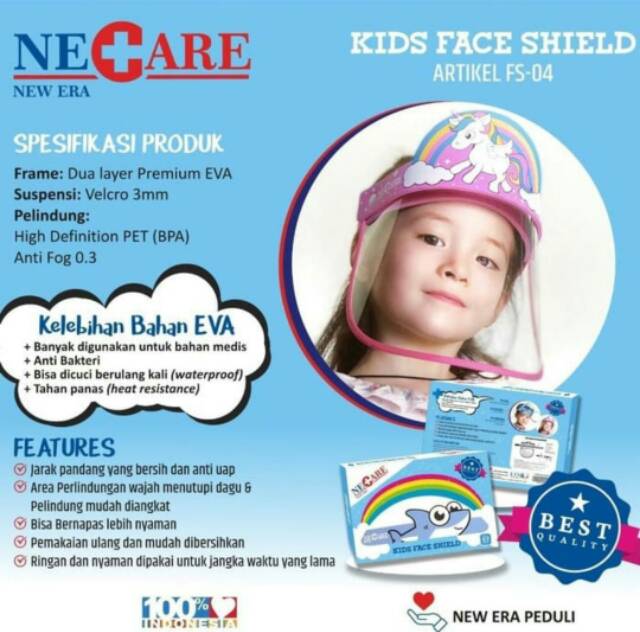 NEW ERA KIDS FACE SHIELD PELINDUNG WAJAH ANAK NEW ERA FS 04