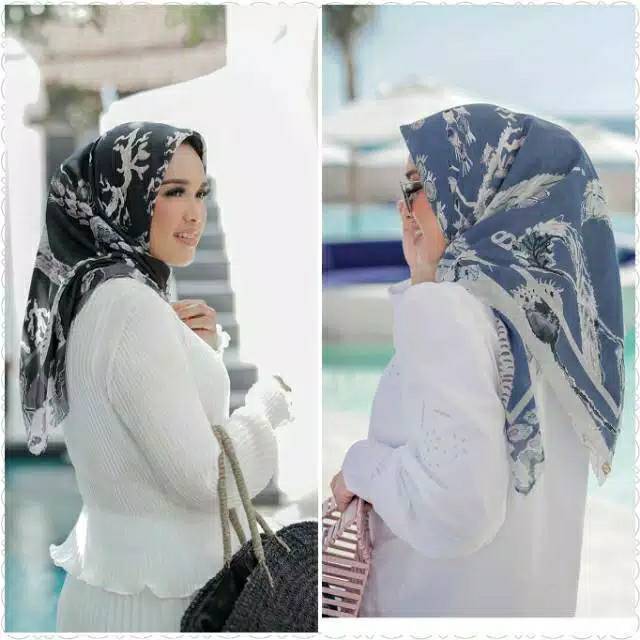 HIJAB SEGI EMPAT MOTIF 115 X 115 VOAL