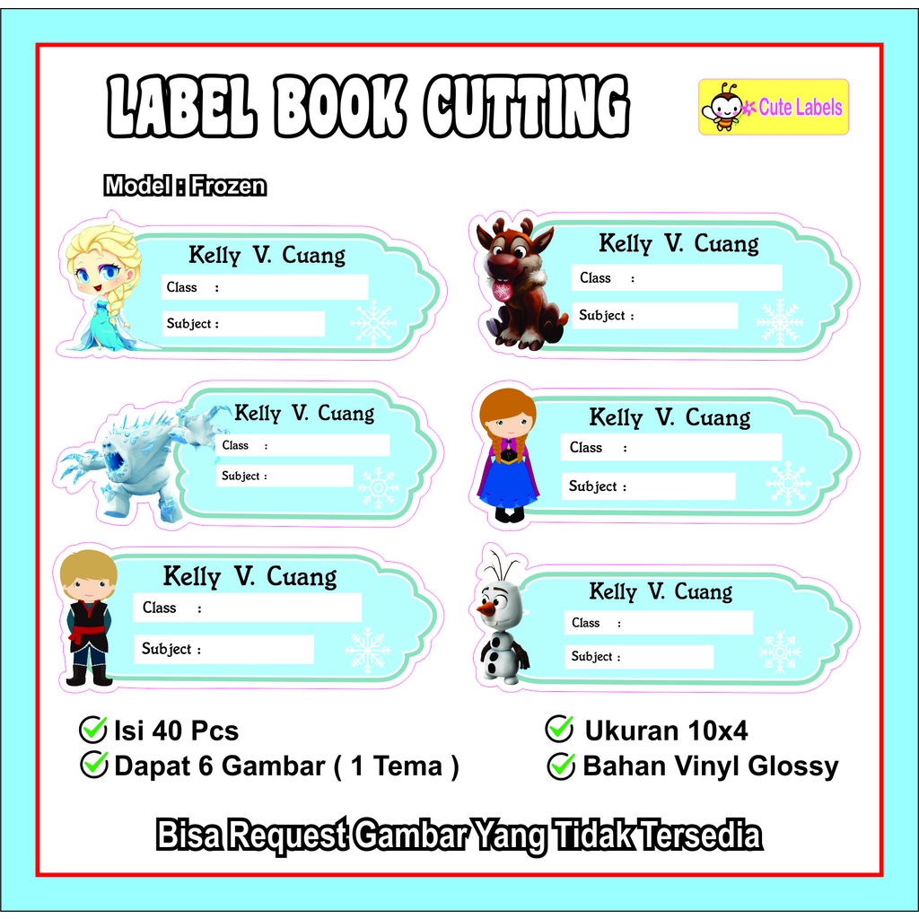 

Label Book Cutting FROZEN