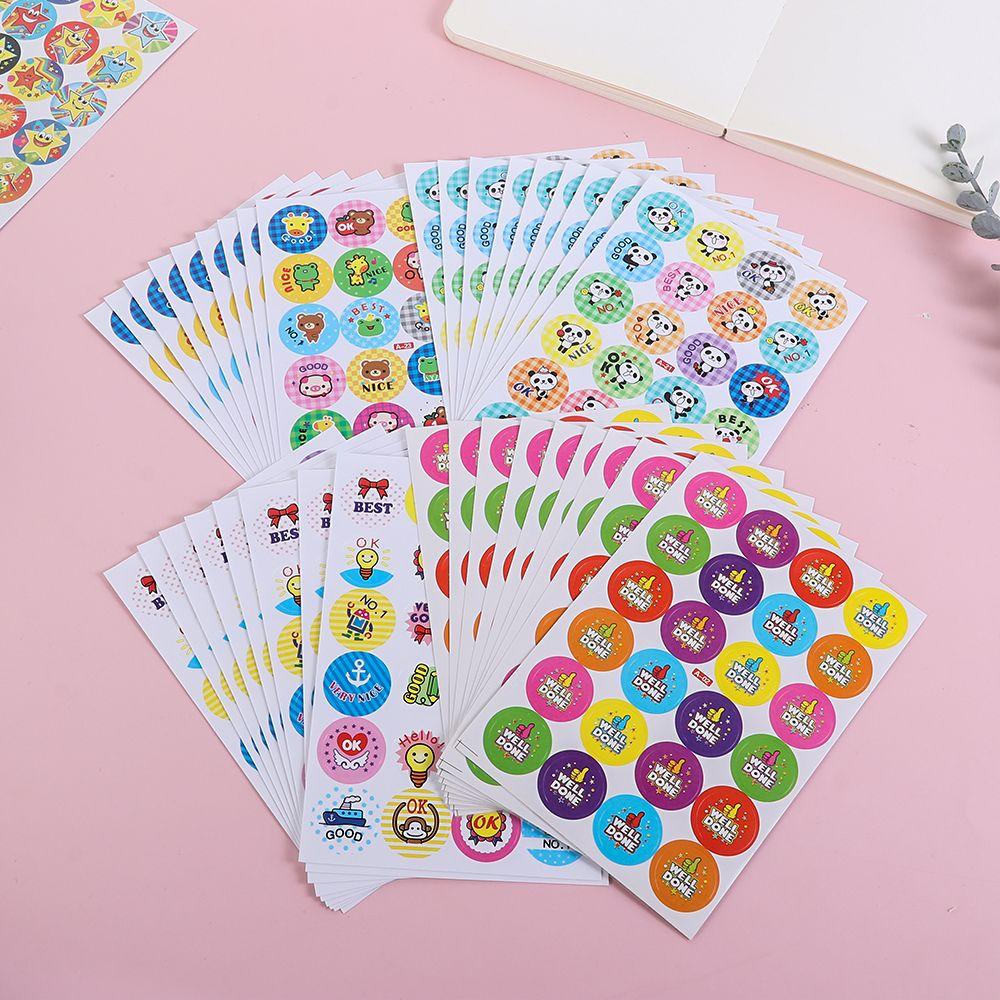 Solighter 240pcs Stiker Hadiah Anak Ibu Guru Penghargaan Perlengkapan Sekolah Label Puji