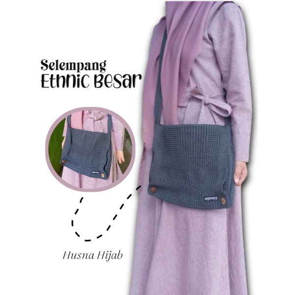 [HUSNA COLLECTION] TAS RAJUT ETHNIC BESAR / TAS BESAR