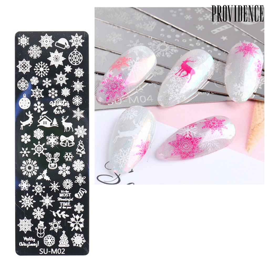 Providence Manicure Printing Mold Easy to Use Rust-Proof Stainless Steel Christmas Nail Template Manicure Stamping Plate for Girl