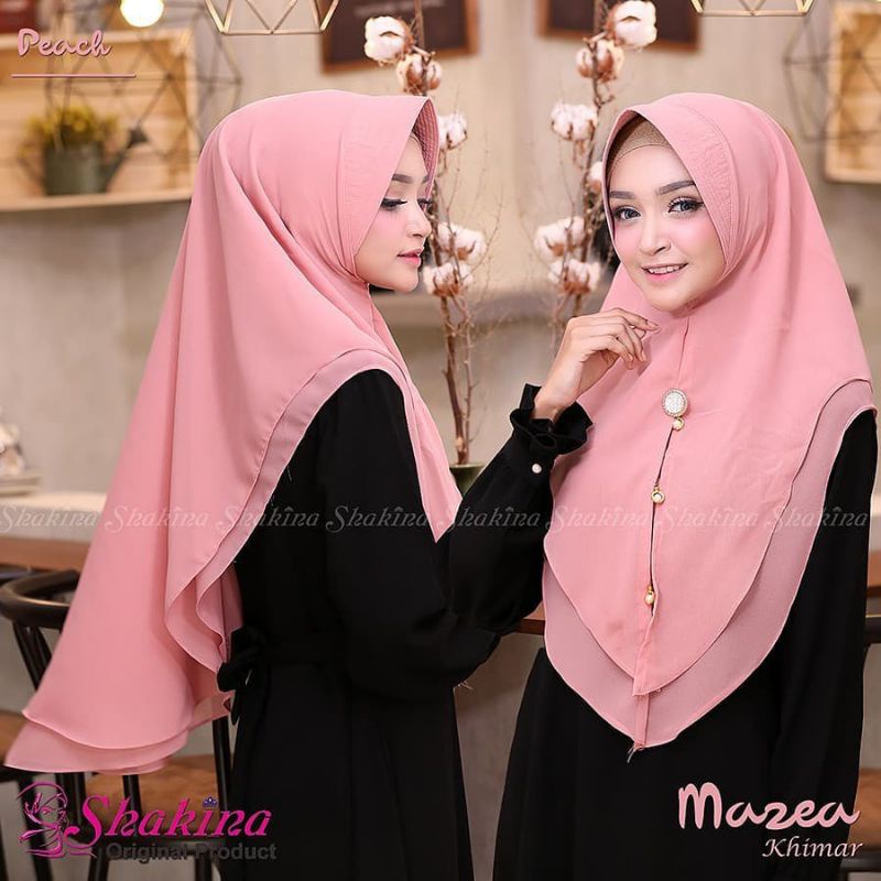 Jilbab Hijab Kerudung Bergo Khimar Instan Syari 2 Layer Soft Pet Mazea Ceruty Terbaru Murah