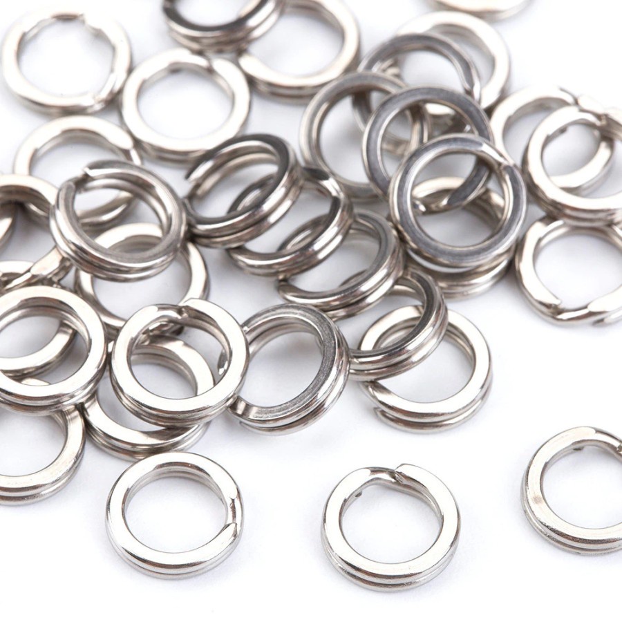 Cincin Konektor Umpan Pancing Split Ring Stainless Steel 200PCS LSH01 - SIlver