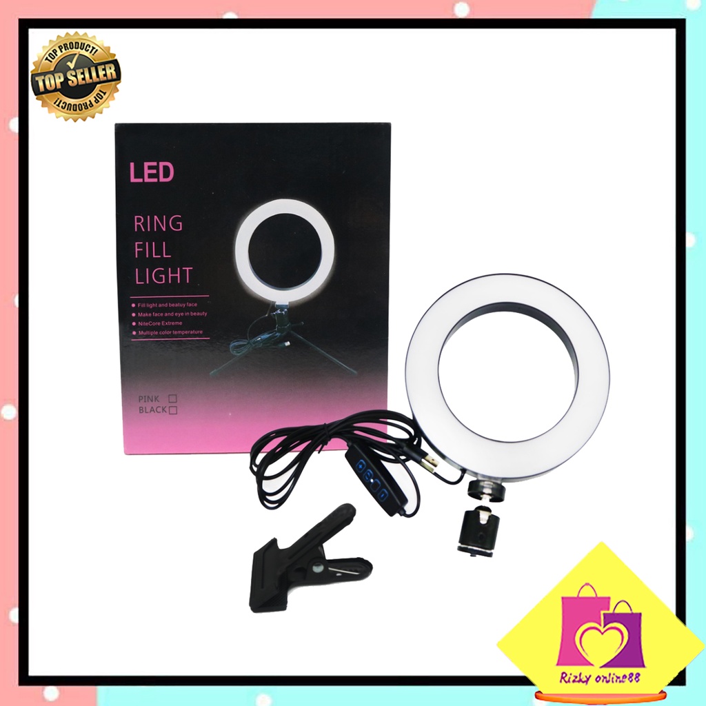 Rizkyonline88 ring fill light lampu selfie besar led holder tiktok vlog