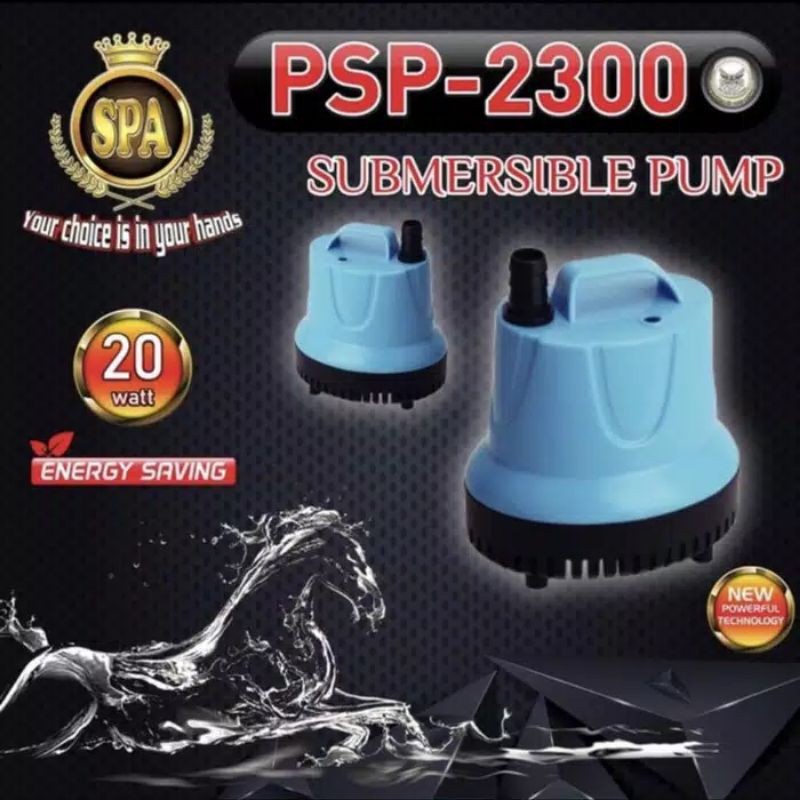 pompa celup Sakkai pro SPA PSP-2300 filter aquarium/kolam/hidroponik/waterfall Low Watt Submersible Pump Power Head water pump