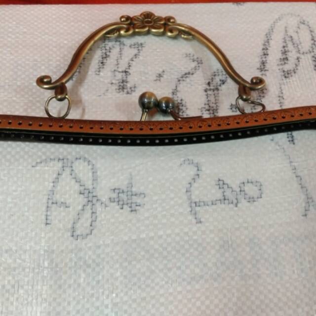 Handle gagang tas besi perak bakar