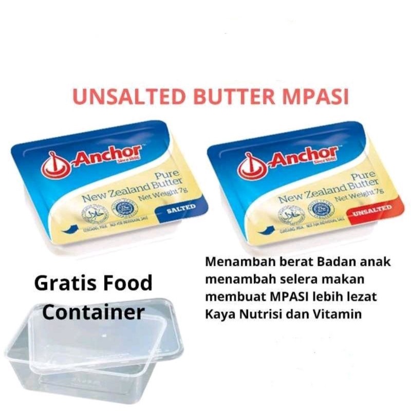 Anchor butter unsalted 7 gr (8 cup)/untuk MPASI 8 cup