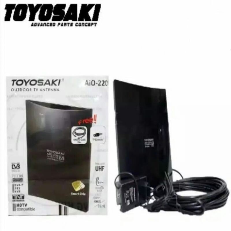 Antena TV TOYOSAKI AIO1-220 Smart Chip + Kabe 10M indoor / outdoor