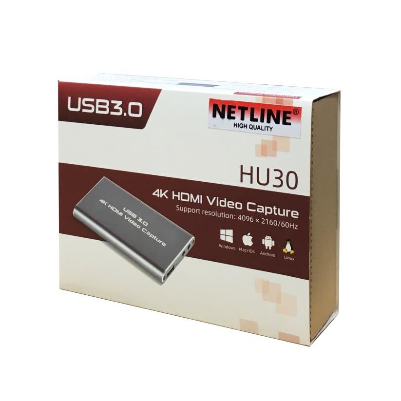 USB 3.0 HDMI Video Capture - Support 4K Input (Mic Input + Audio out)