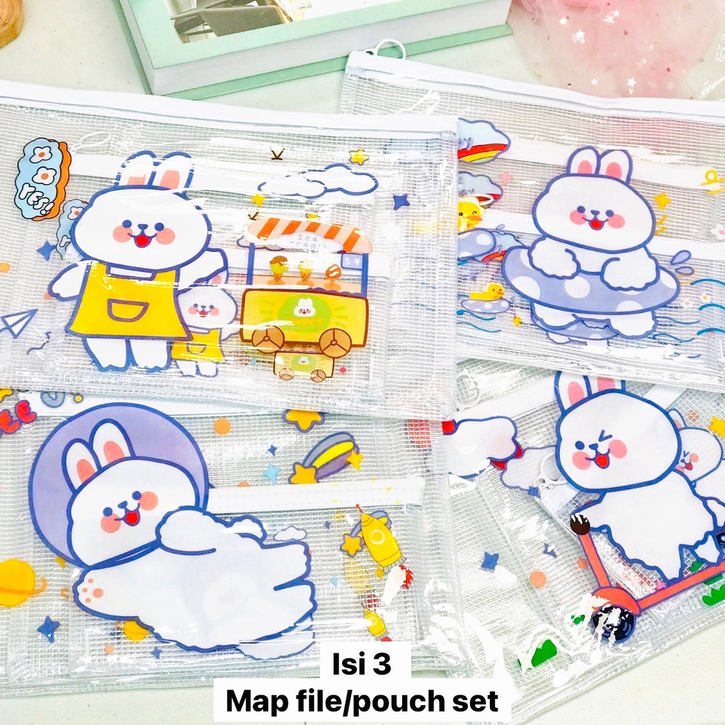pouch set 3 mika map file set rabbit pouch dompet map set 3 mika rabbit mapfile