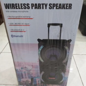 SALSA ASATRON Speaker Wireless Party Meeting Bluetooth 8&quot;/mic+remote ***